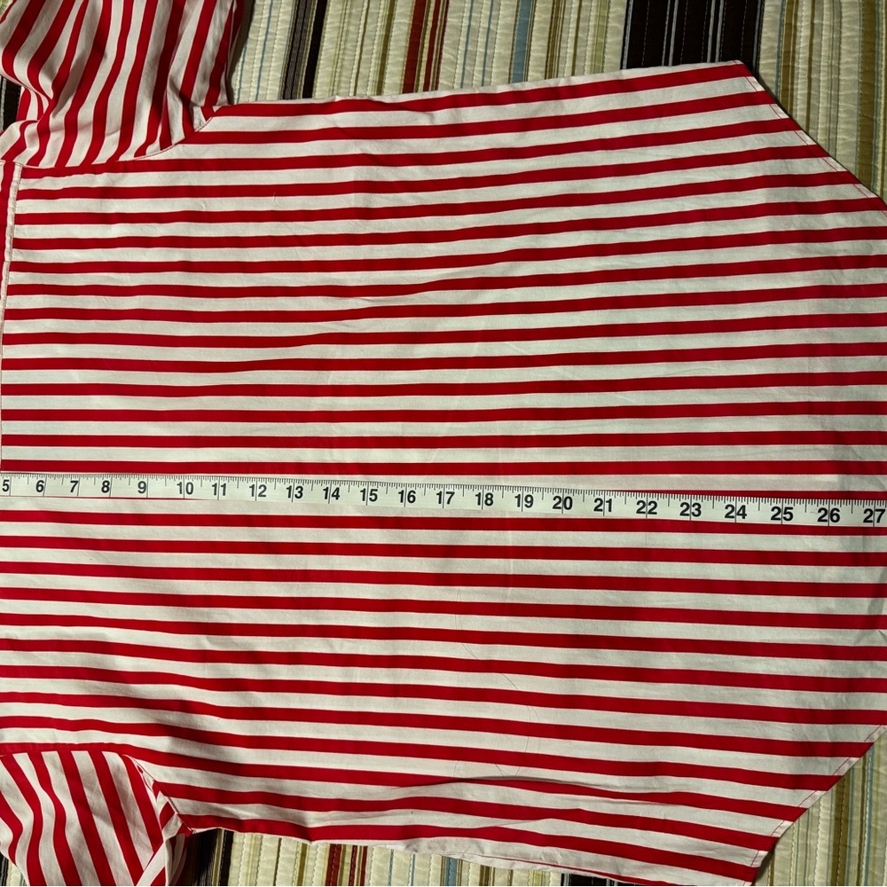 Zara Striped Button Down Shirt - Red & White - Picture 7 of 8
